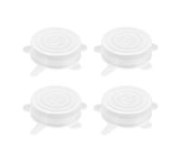 WUMUZAI Lot de 4 couvercles extensibles en silicone réutilisables de 6,5 cm pour le stockage des aliments, couvercles extensibles universels pour conteneurs de produits, couvercle élastique