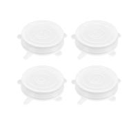 WUMUZAI Lot de 4 couvercles extensibles en silicone réutilisables de 9,5 cm pour le stockage des aliments, couvercles extensibles universels pour conteneurs de produits, couvercle élastique
