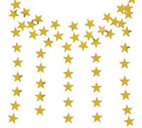 WUMUZAI Lot de 5 guirlandes d'étoiles à suspendre - 20 m - En papier pailleté - Banderole pour anniversaire, fête prénatale, Noël, décoration de mariage, vacances, or pailleté