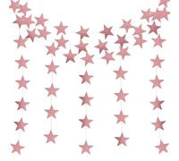 WUMUZAI Lot de 5 guirlandes d'étoiles à suspendre - 20 m - En papier pailleté - Pour anniversaire, fête prénatale, fête de Noël, mariage, vacances, or rose pailleté