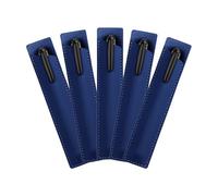 Wumuzai Lot de 5 pochettes simples en cuir synthétique pour stylo plume, petite pochette de transport pour stylo à bille, stylet tactile (bleu)