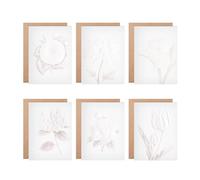 WUMUZAI Lot de 6 cartes de vœux vierges à l'intérieur en relief avec enveloppes - 12,7 x 17,8 cm - Pour toutes les occasions - Papier cartonné pour anniversaire, invitation, mariage, affaires