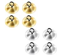 WUMUZAI Lot de 8 cymbales à doigts pour danse du ventre, mini cymbales à main de 5,3 cm, symbole d'instrument de musique, en laiton et fer, pour adultes, danseurs, soirées, fêtes, or et argent