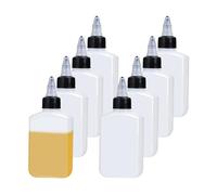 WUMUZAI Lot de 8 petites bouteilles à presser pour huile de camping 96,4 g avec bouchon à visser - Bouteille en plastique pour cuisine, camping, voyage, sauce soja