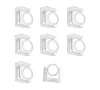 WUMUZAI Lot de 8 supports de tringle à rideaux rotatifs réglables sans perçage, autocollants faciles à installer, anneaux pivotants à 360°, crochets de suspension pour serviette de salle de bain,