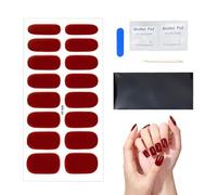 WUMZIRA 16 PCS Gel Vernis À Ongles Autocollants, Vin Rouge Autocollants Auto-adhésifs pour Vernis à Ongles Autocollants Complets pour Ongles UV/LED Lamp Required Bandes d'ongles en Gel Durci (Rouge)