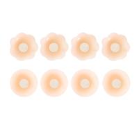 WUMZIRA 4 Paires Soutien Gorge Adhésif Invisible, Cache-Tétons en Silicone Réutilisable (2 Fleurs + 2 Ronds), Remonte Sein Adhésif pour Robe Dos Nu, Décolleté Plongeant et Mariage, 6.5cm