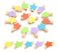 WUMZIRA 50 Pcs 5 couleurs mini pince a linge bois, Mini Pinces à Linge en Bois, Petites Pinces à Linge en Bois pour Mariage, Noël St Valentin, Travaux Manuels, Photo Clip, Décoration de la Maison
