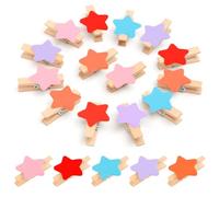 WUMZIRA 50 Pcs 5 couleurs mini pince a linge bois, Mini Pinces à Linge en Bois, Petites Pinces à Linge en Bois pour Mariage, Noël St Valentin, Travaux Manuels, Photo Clip, Décoration de la Maison