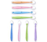 WUMZIRA 8pcs Cuillères en Silicone pour Bébé, avec Embouts en Silicone Souple pour l'Alimentation Cuillère À Bouillie De Riz de Bébé Convient aux Bébés de Plus de 3 Mois