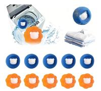 WUMZIRA Attrape Poils Machine a Laver, Boule Anti Poils Machine a Laver, Anti Poil Machine à Laver Réutilisable, Ramasse Poils Animaux Machine a Laver pour Chien Chats (Bleu & Orange)