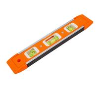WUMZIRA Niveau à Bulle Magnétique Mini, Petit Niveau de Poche avec Base Aimantée, Outil de Mesure de Haute Précision pour Bricolage, Électricien et Camping-car, Orange