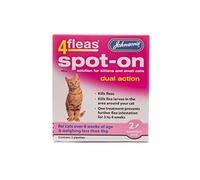WUNDAPETS Johnsons 4Fleas Spot on Traitement anti-puces double action pour chatons et petits chats Tue les puces et les larves de puces