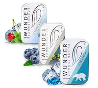 Wunder Cure Dents aromatisés en Bois de Bouleau - Fresh Pack - 3 x 100 Cure-Dents aromatisés en boîte métallique - Saveur Longue durée - Haleine fraîche - Aide aux Pauses sans Tabac - sans Sucre