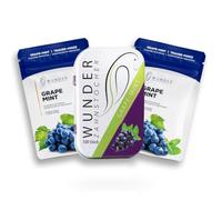 Wunder Cure Dents aromatisés - Lot de 3 - Menthe de raisin - 3 x 100 cure-dents aromatisés en boîte métallique - Saveur longue durée - Haleine fraîche - Aide aux pauses sans tabac - Sans sucre