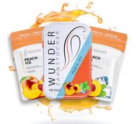 Wunder Cure Dents aromatisés - Lot de 3 - Pêche/Glace - 3 x 100 cure-dents aromatisés en boîte métallique - Saveur longue durée - Haleine fraîche - Aide aux pauses sans tabac - Sans sucre