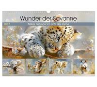 Wunder der Savanne. Afrikas Tierkinder im Licht der Sonne (Wandkalender 2027 DIN A3 quer), CALVENDO Monatskalender: Poetische Illustrationen von zauberhaften Tierkindern in ihrer natürlichen Umgebung