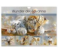 Wunder der Savanne. Afrikas Tierkinder im Licht der Sonne (Wandkalender 2027 DIN A4 quer), CALVENDO Monatskalender: Poetische Illustrationen von zauberhaften Tierkindern in ihrer natürlichen Umgebung