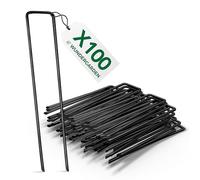 WUNDERGARDEN Lot de 100 piquets de Fixation en Acier pour bâche Anti-Mauvaises Herbes - 150x25mm - Ø2,7mm
