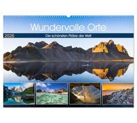 Wundervolle Orte (Wandkalender 2026 DIN A2 quer), CALVENDO Monatskalender: 12 professionelle Landschaftsaufnahmen aus aller Welt