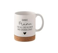 wunderwunsch Tasse à café avec fond en liège - Cadeau pour maman, maman, beau-père, beau-père, papa, pour la journée de la femme, la fête des mères et la fête des pères (merci maman)