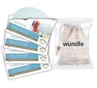 Wundle Bundle Soap Saver Pochette exfoliante avec 4 barres de savon hydratantes Dove (Figue bleue et fleur d'oranger)