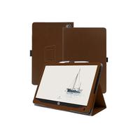 WUNIAK Étui portefeuille en cuir de qualité supérieure avec support pour tablette TCL Note A1 NXTPAPER 2026 avec dragonne Marron