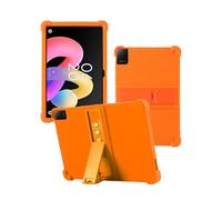 WUNIAK Étui pour tablette TCL TAB 10L Gen 4 10,1", coque de protection légère en caoutchouc résistant aux chocs, coque de protection réglable en silicone souple pour enfants, orange