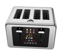 WUNLY Grille-pain à 4 tranches, écran tactile et double panneau de commande non intégré, 5 fonctions de base et grille-pain numérique, 6 réglages d'ombre et 6 types de pain