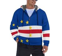 WunM Studio Cap-Vert,Sweats Homme Polaire Sweat à Capuche Veste avec Zippée Hiver Chaud Épaisse Sherpa Manches Longues Manteaux Poche Zippée Blouson Thermique Casual Travail Sport Swea
