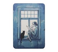 WunM Studio Étui Kindle 8.Generation 2016 pour Kindle 8. Generation Cover (modèle SY69JL) avec Smart Sleep/Wake et Adsortion Closure/Femme Buvant du café