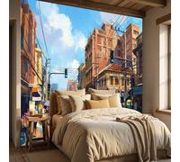 WunM Studio Papier Peint Mural 3D Design Hôtel Luxe, Non Adhésif Intissé Grande Décoration Murale pour Villa Restaurant,Feux de signalisation,Paysages naturels de style réaliste,300x210cm