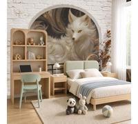 WunM Studio Papier Peint Mural 3D Effet Chambre Brique,Décoration Murale pour Salon, Intissé Premium Facile à Poser,Animaux de Bohême,vignes tigres,250x175cm,Papier peint panoramique effet fenêtre 3D