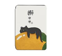 WunM Studio Tout Nouvel étui Compatible avec Amazon Kindle Paperwhite [7ème/6ème/5ème génération, Version 2015/2013/2012,], Coque Premium, Mise en Veille/réveil Automatique, Chat Noir Paresseux.