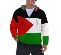 WunM Studio Veste Polaire 3D Country Flag Patriotic Sahara occidental Impression Homme/Femme - Sweat à Capuche Chaud Hiver, Hoodie Zippé Doux, Blouson Unisexe Outdoor Sport