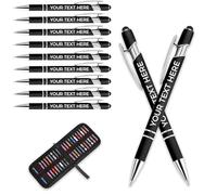 Wunnxikiee Stylo Personnalisé Gravure Laser Stylo Bille Avec Nom Message Gratuit Gravure, Stylos À Bille En Métal Pour Anniversaires, Graduations, Mariage,Cadeau Personnalisé(Noir,20 unités)