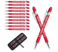 Wunnxikiee Stylo Personnalisé Gravure Laser Stylo Bille Avec Nom Message Gratuit Gravure, Stylos À Bille En Métal Pour Anniversaires, Graduations, Mariage,Cadeau Personnalisé(Rouge,20 unités)