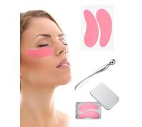 WUNZILO 1 Paire de Patch Yeux Reutilisable, en Silicone Réutilisables Masque Sous les Yeux Ridules et Rides Repulpées avec Applicateur de Crème pour les Yeux en Métal et Étui en Étain (Rose)