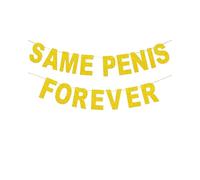 WUNZILO 1 pcs Bannière de Banderole de Fête de Poule,Fête de Poule en Or Rose Même Pénis pour Toujours Bannière de Mariage Guirlande de Fête de Poule Accessoires pour Mariée Soit drôle décoration