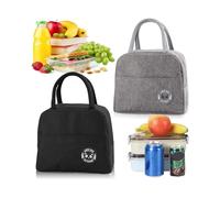 WUNZILO 2 pcs Sac Isotherme Repas, 5.5 L Lunch Bog avec Feuille d'Aluminium Isolée, Petit Panier Repas Étanche Mini Sac à Lunch Isolé Pliable pour Homme Femme Enfant École Bureau Pique-nique