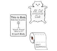 WUNZILO 3 pcs Broche en émail drôle, épinglettes avec “This is Bob”, broche en métal émaillé, broche en alliage pour plaisanter, broche d'insigne de revers, broche d'insigne pour sacs à dos, vestes
