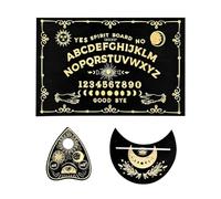 WUNZILO 3 Pièces Planche de Spirit Board en Bois Classique avec Supports en Forme de Lune pour Carte Oracle Divinatoire, Accessoire d'Autel Mystique pour Voyance et Divination
