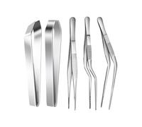 WUNZILO 5 pièces Pince à Arêtes/désarêter Pincette pour Poisson Acier Inoxydable - Pinces à Epiler Plate - pour Chefs Cuisine Professionnelle