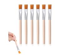 WUNZILO Lot de 6 pinceaux plats de 17.5 cm avec manche en bois,pinceau acrylique, pour aquarelle, acrylique, huile, corps, visage, nail art, peinture à faire soi-même