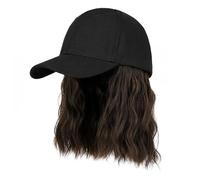 WUODHTW Casquette de baseball pour femme - Perruque bobo - Cheveux courts bouclés - Chapeau de soleil - Perruque africaine bou
