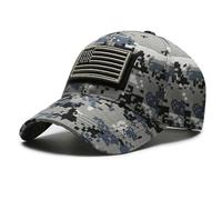 WUODHTW Casquette de baseball pour homme et femme - Motif drapeau américain - Camouflage - Maille - Pour la pêche et la chasse, Bleu 1, Taille unique