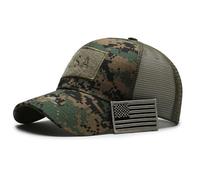 WUODHTW Casquette de baseball pour homme et femme - Motif drapeau américain - Camouflage - Maille - Pour la pêche et la chasse, Vert, Taille unique