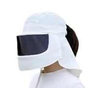 WUODHTW Chapeau de soleil avec visière de protection UV UPF 50+ chapeau de pêche avec rabat pour le visage et le cou pour la randonnée, l'extérieur, le cyclisme, Blanc UV, Taille unique