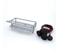 WUPEDI Accessoire de Mise à Niveau de Voiture RC, Porte-Bagages de Toit en métal avec lumière, for WPL, D12 1/10 Scale Rock Crawler Toy Truck Galerie de Toit pour Voiture(Silver)