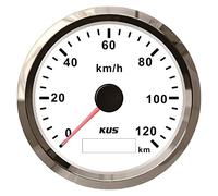 WUPEDI Compteur de vitesse GPS universel 85 mm 0-120 km/h for voiture et moto, kilométrage total réglable 3 3/8" 9-32 V avec rétroéclairage rouge et jaune Compteur de vitesse moto(WS)